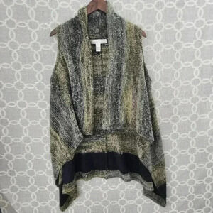 Curio‎ New York Wool Blend Open Front High Low Sweater Cardigan Women's S